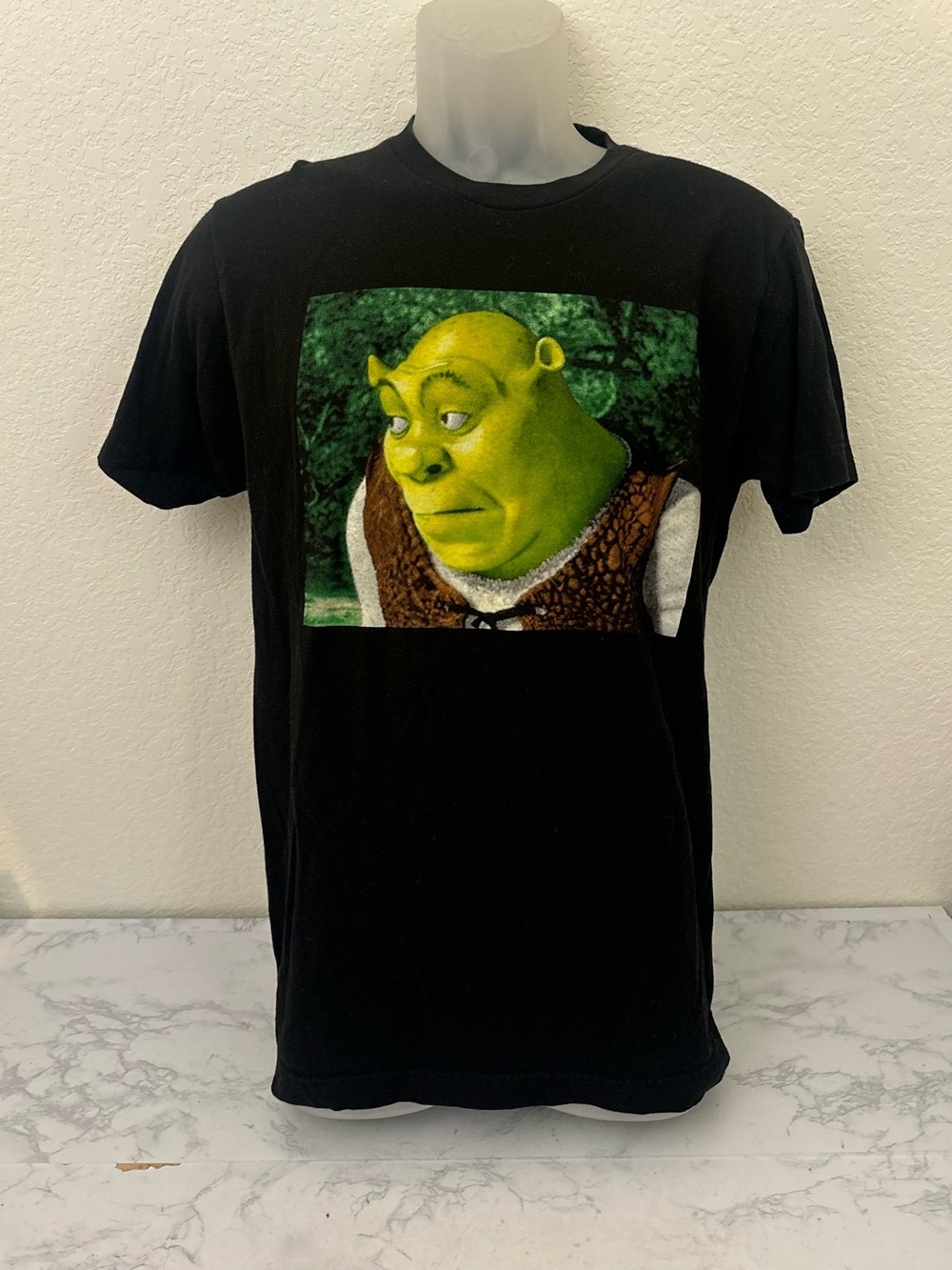 Shrek T-Shirt Men's M Short Sleeve Crew Neck Graphic Black Green Dreamworks